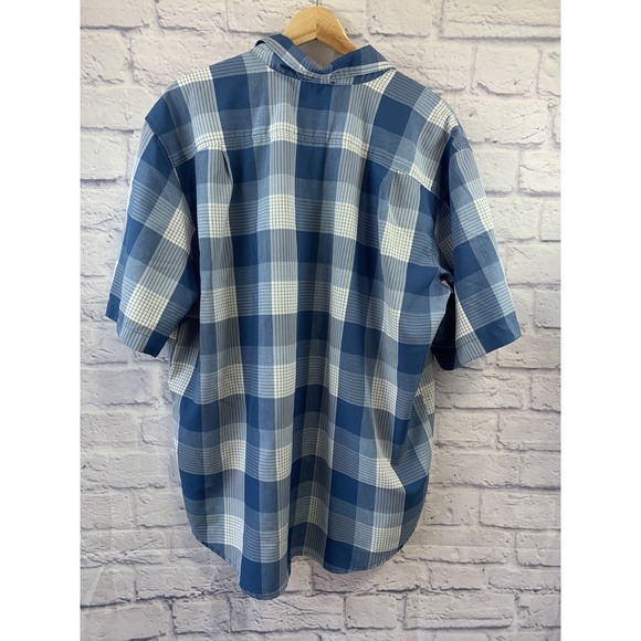 Orvis Mens XL‎ Short Sleeve Button Up Classic Collection Blue Plaid - Picture 3 of 8